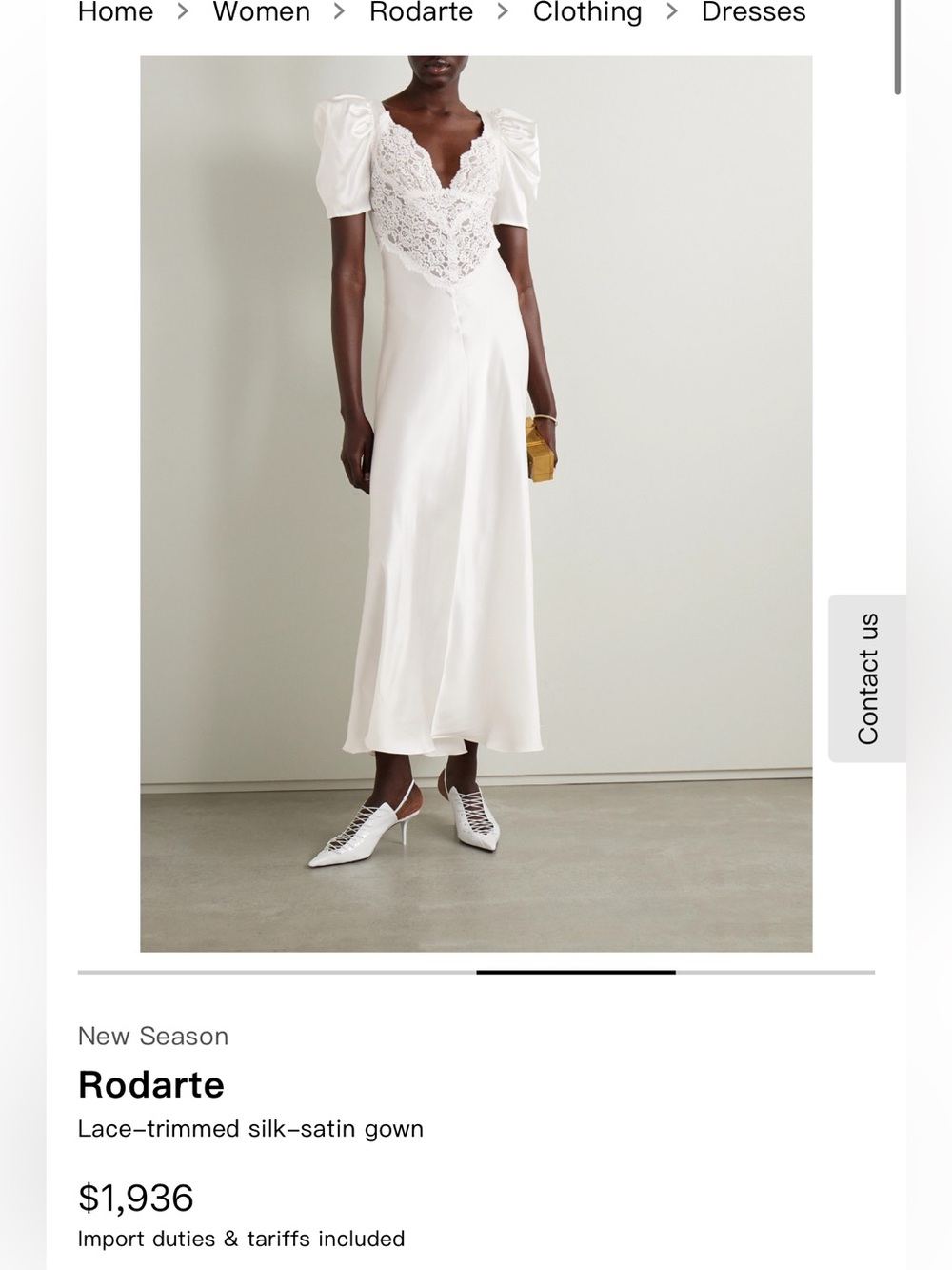 Rodarte White Lace-Trimmed Midi Dress